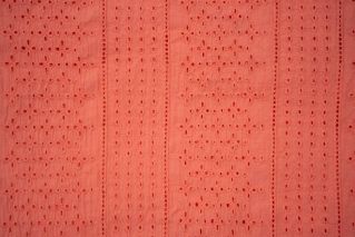 Coral Haze Chikankari Embroidered Cotton Fabric (58" Width )