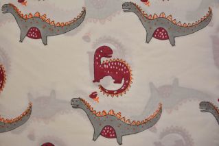 Dinosaur Hand Block Printed Cotton Fabric