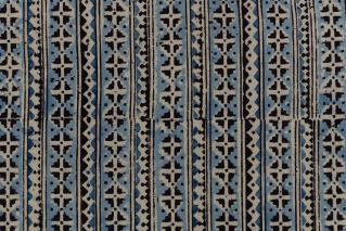 Blue Kalamkari Hand Block Printed Cotton Fabric