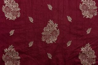 Earth Maroon Zari Dola Silk Fabric