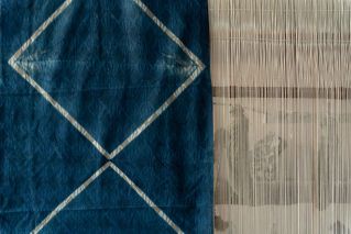 Blue Shibori Clamp Dye  Cotton Fabric