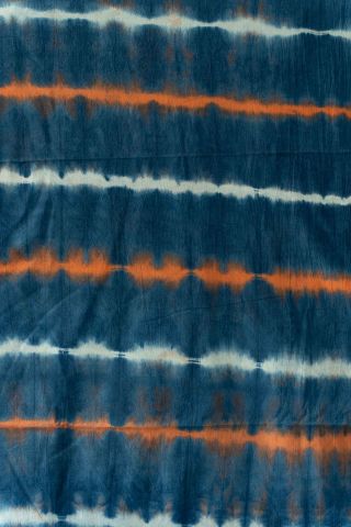 Striped Shibori Clamp Dye Cotton Fabric
