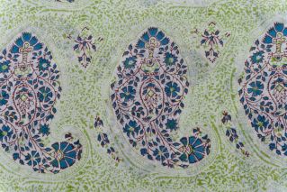 Paradise Green Paisley Hand Block Printed Cotton Fabric