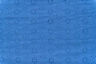 Cornflower Blue Chikankari Embroidered Fabric