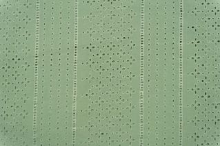 Basil Green Chikankari Embroidered Cotton Fabric (58" Width)