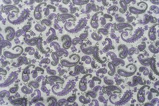 Violet Paisley Block Printed Cotton Fabric