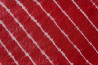 Pureed Red Block Printed Lehariya Fabric