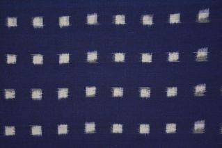 Navy Blue Double Ikat Fabric