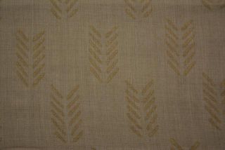 Cornstalk Brown And Gold Block Printed Pashmina Wool Fabric 