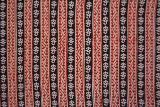 Red Black Bagh Print Cotton Fabric