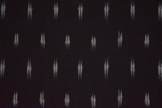 Black And White Ikat Upholstery Cotton Fabric
