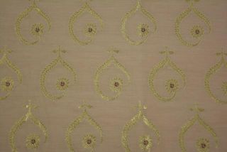 Beige Golden Zari Banarasi Silk Cotton Fabric 