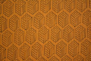 Mustard Yellow Geometric Pintuck Cotton Fabric