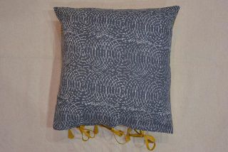 Grey & White Circle Block Print Cushion Cover