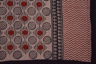 Bagru Red And Black Geometric Cotton Block Printed Dupatta 