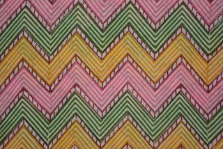 Multicolor Chevron Hand Block Print Fabric