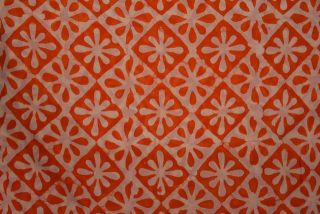 Camellia Orange Block Printed Georgette Fabric
