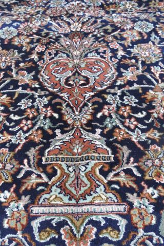 Blue  Persian Design Handmade Silk Rug