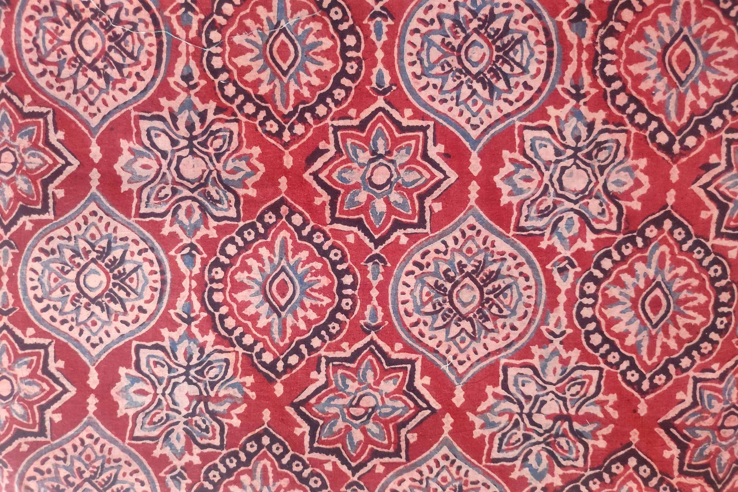 Hand Block Printed Ajrakh Fabric