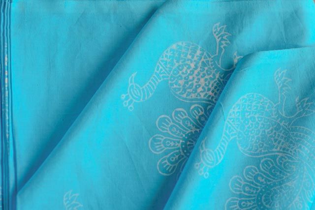 Blue And White Khari Print Fabric