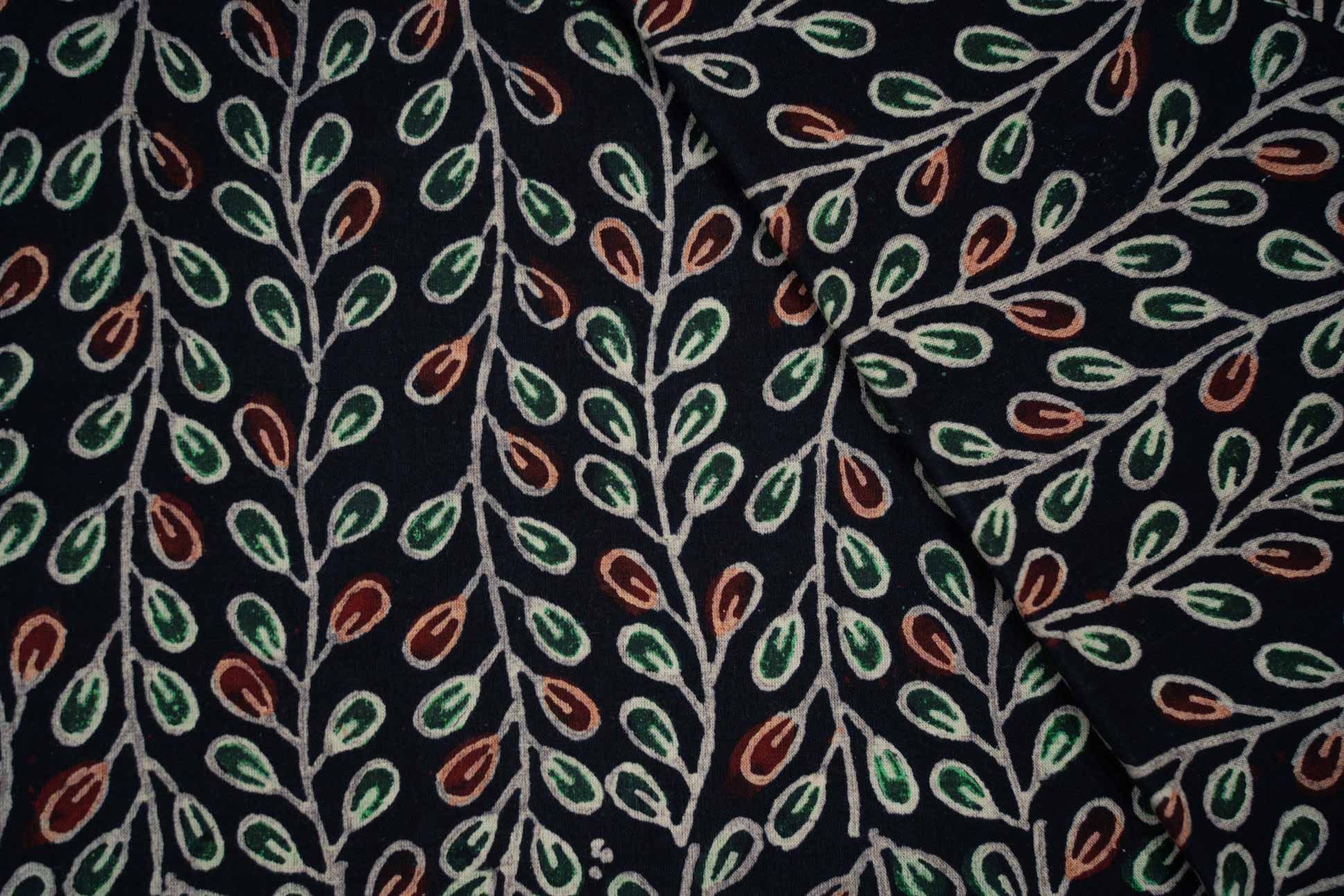 Ajrakh Leaf Block Print Fabric