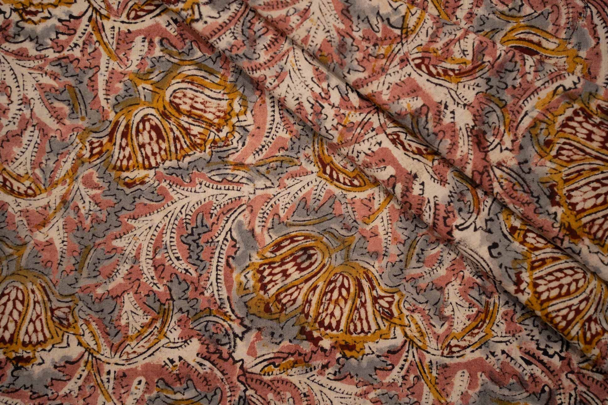 Floral Kalamkari Cotton Fabric