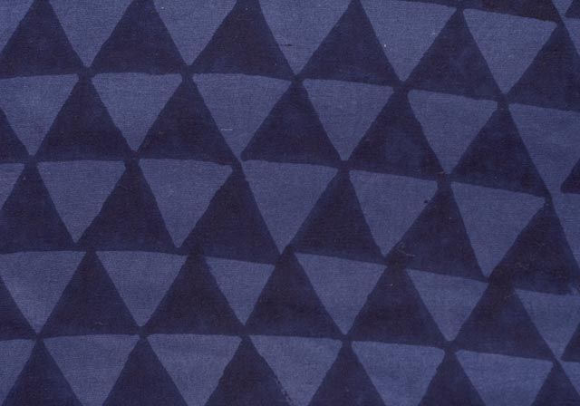 Light And Dark Indigo Triangle Rayon Fabric