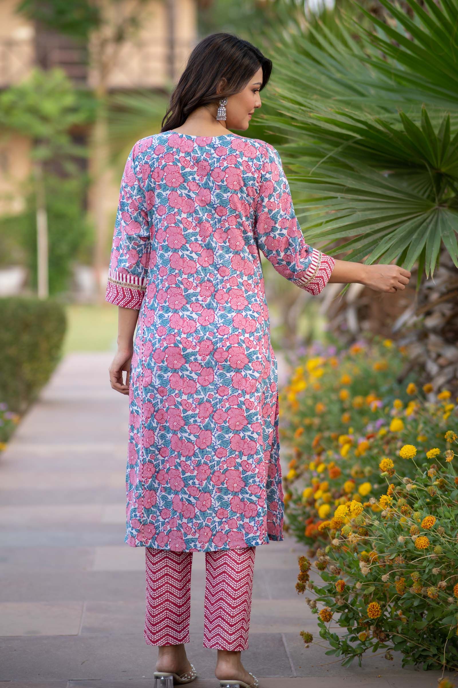 Pink Floralkurta Set