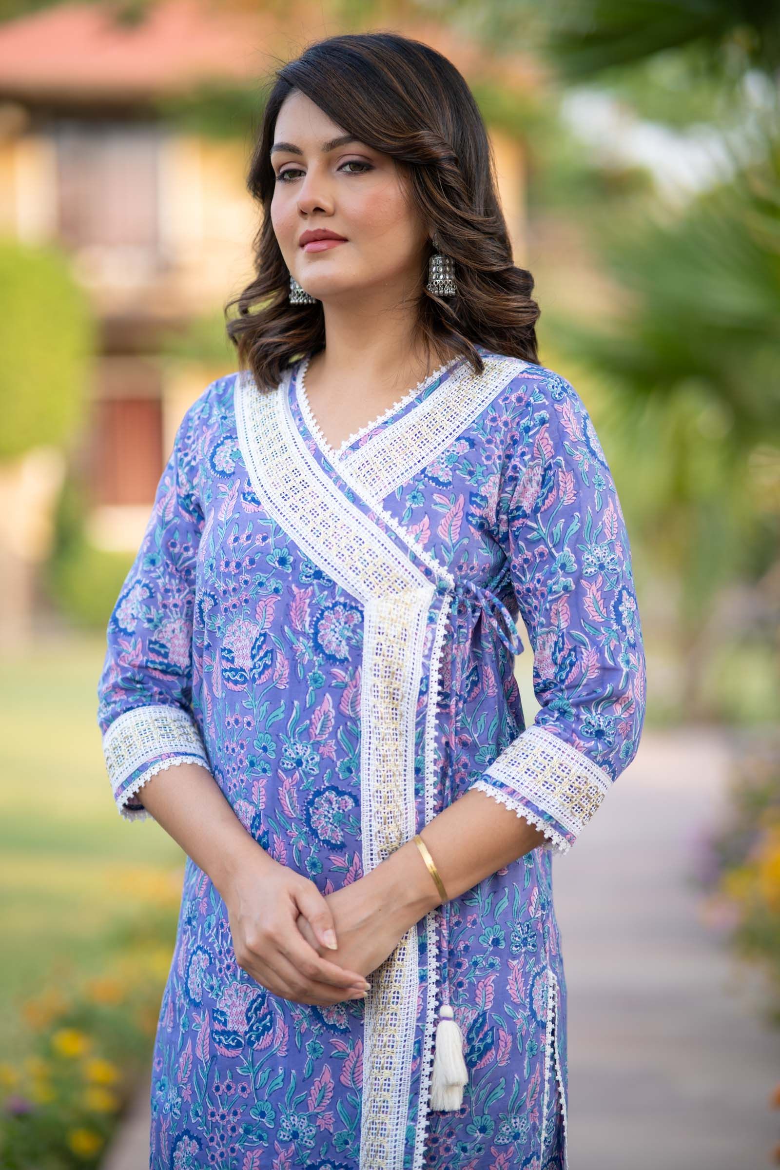 Blue Floral Kurta