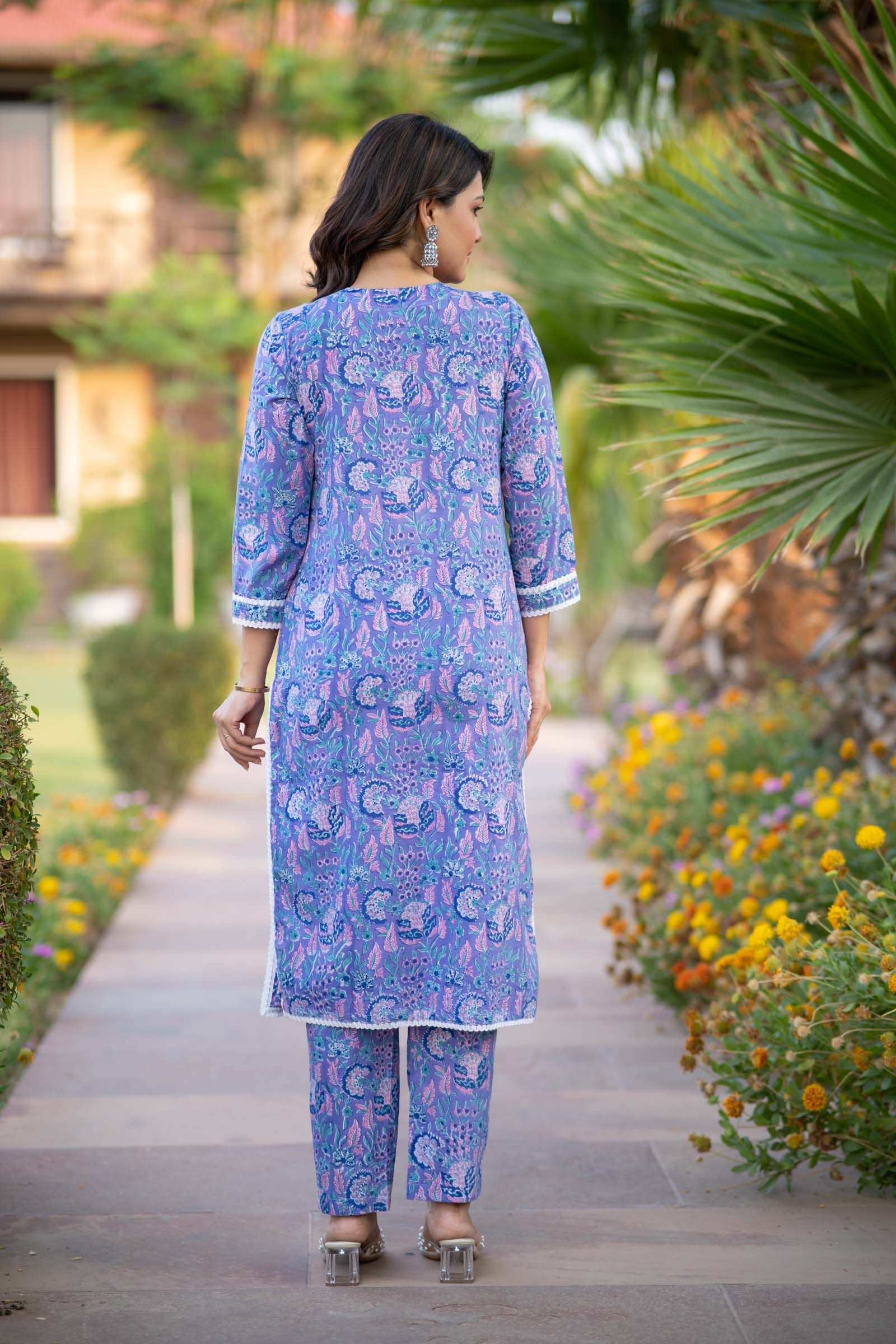 Breezy Blue Kurta Pant Set