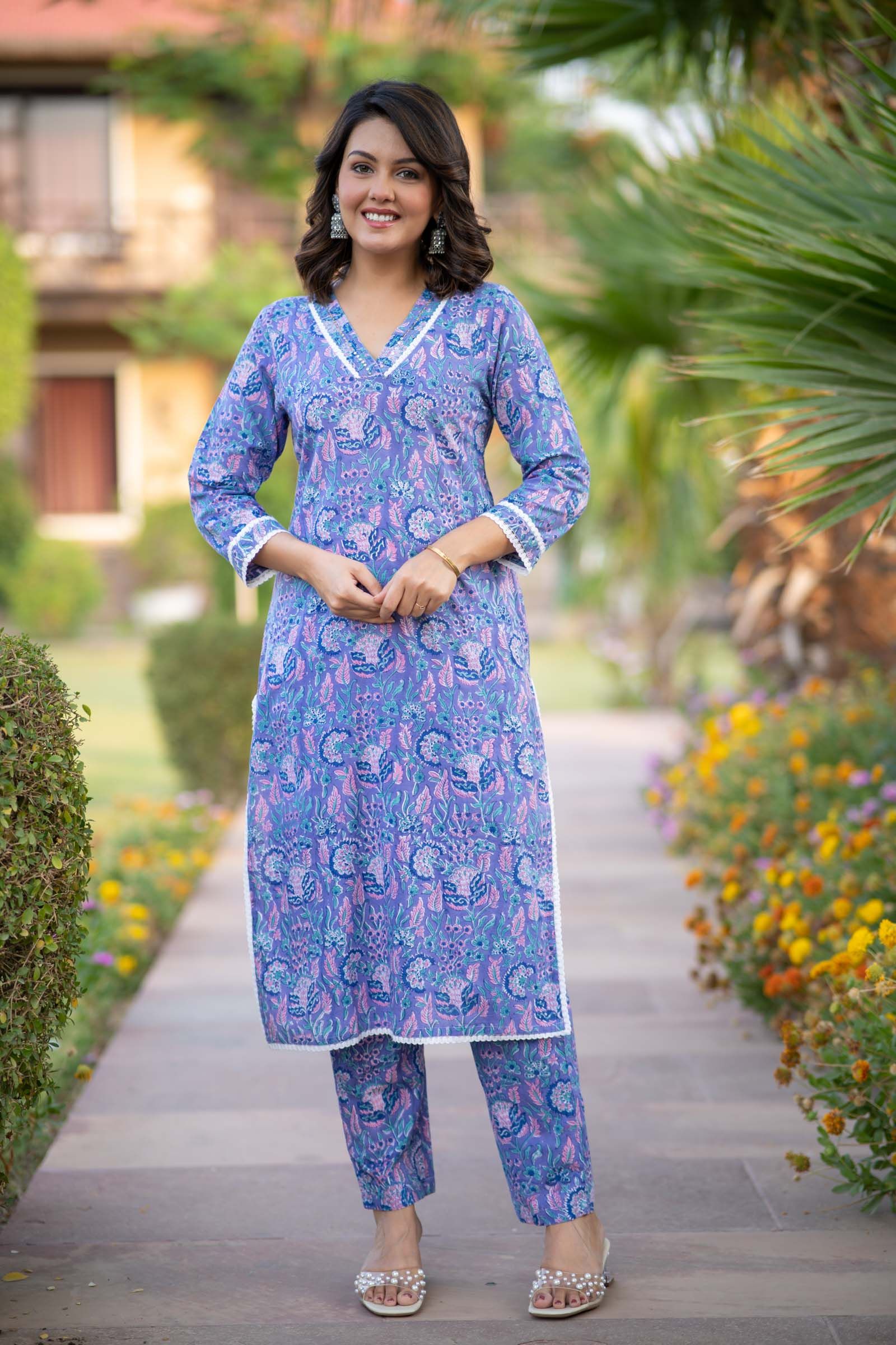 Breezy Blue Kurta Pant Set