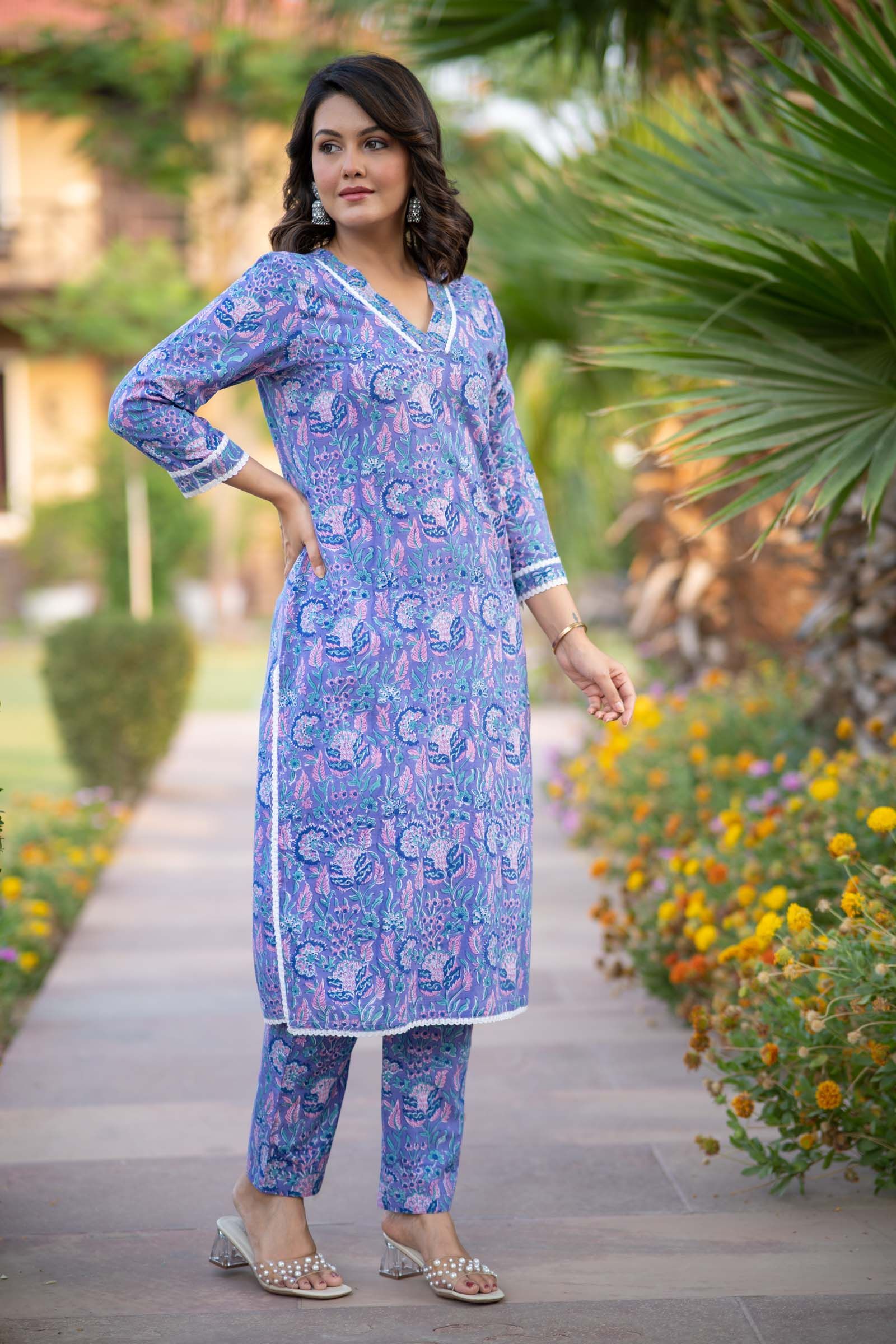 Breezy Blue Kurta Pant Set