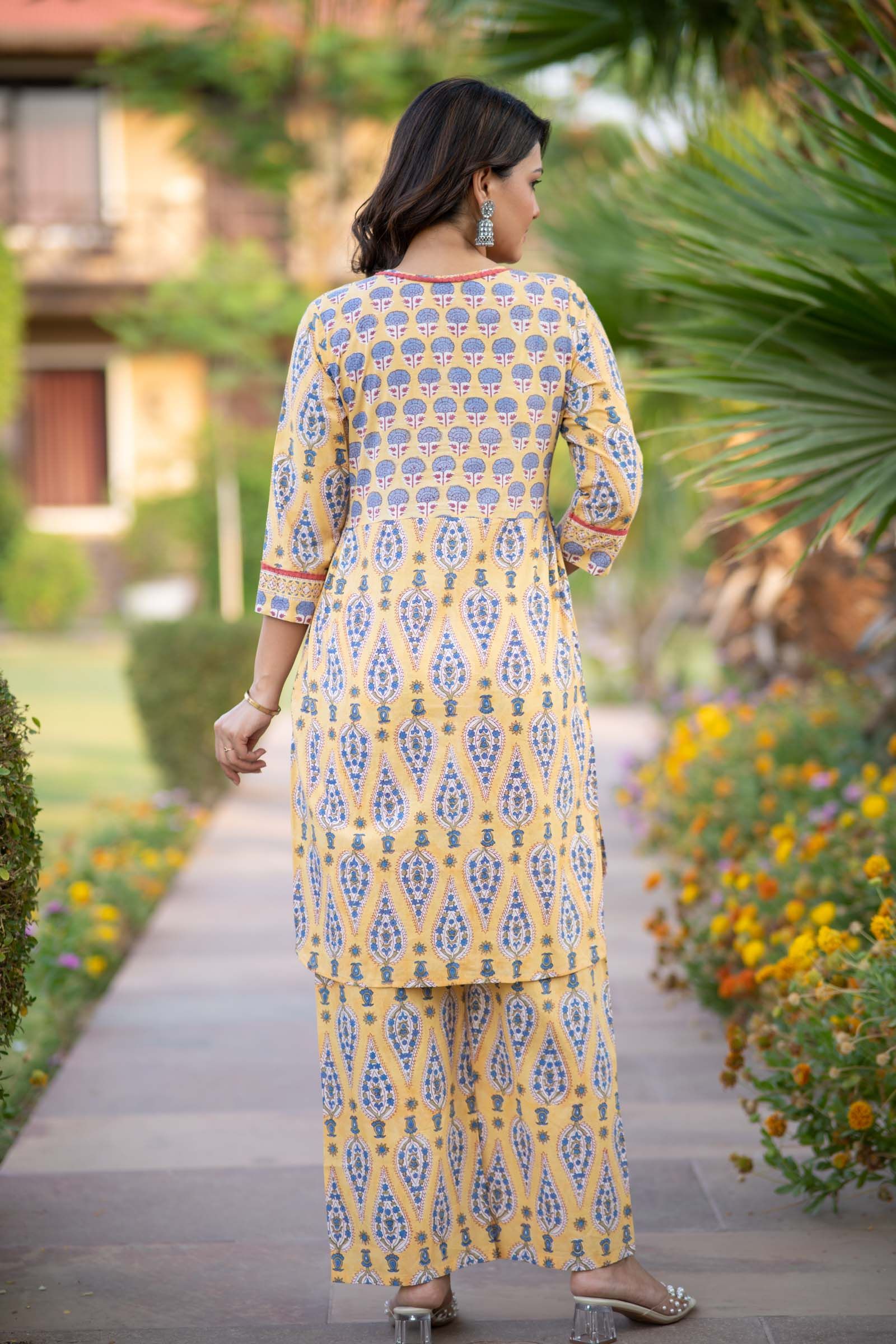 Yellow Kurta Palazzo Set