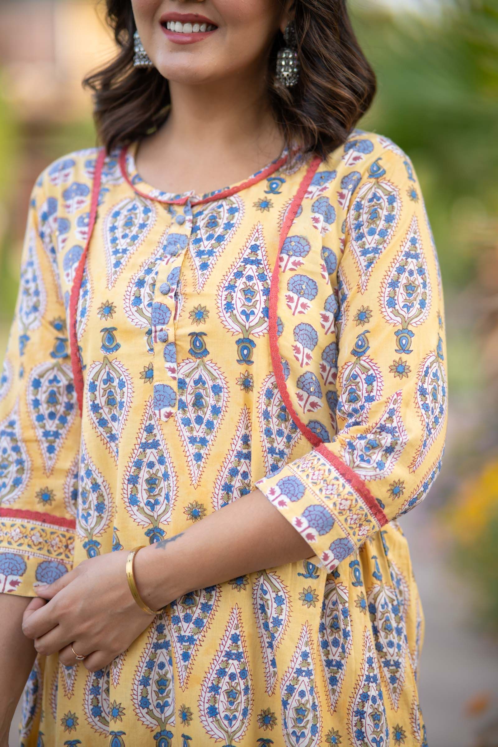 Yellow Kurta Palazzo Set