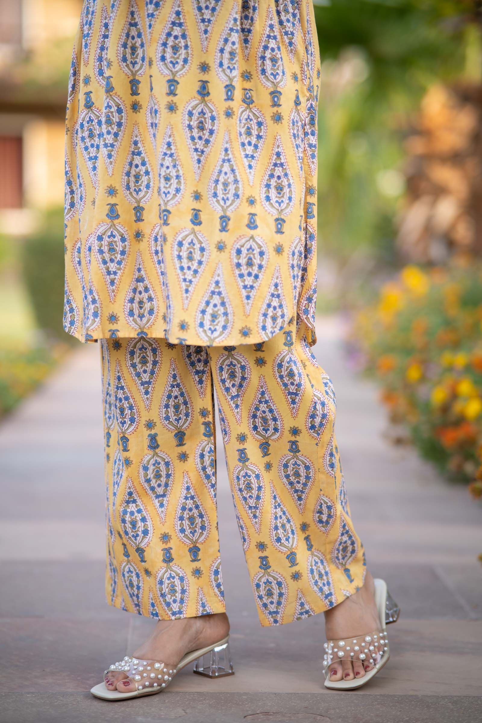 Yellow Kurta Palazzo Set