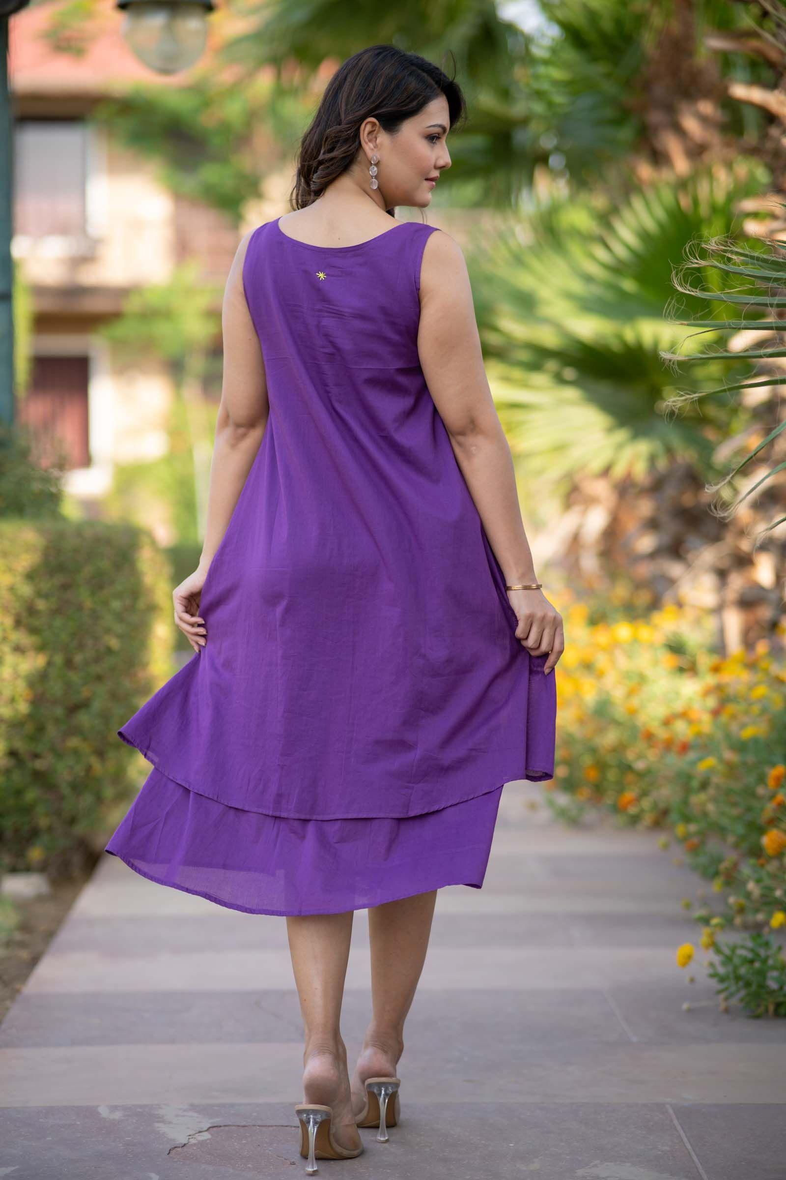 Purple Sleeveless Dress 