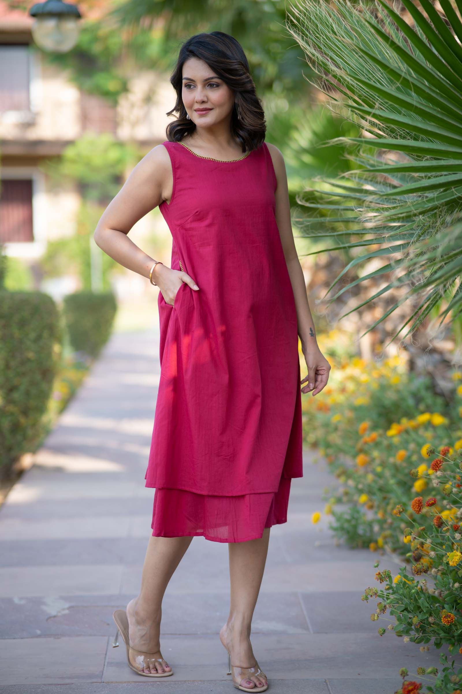 Fuchsia Sleeveless Dress 