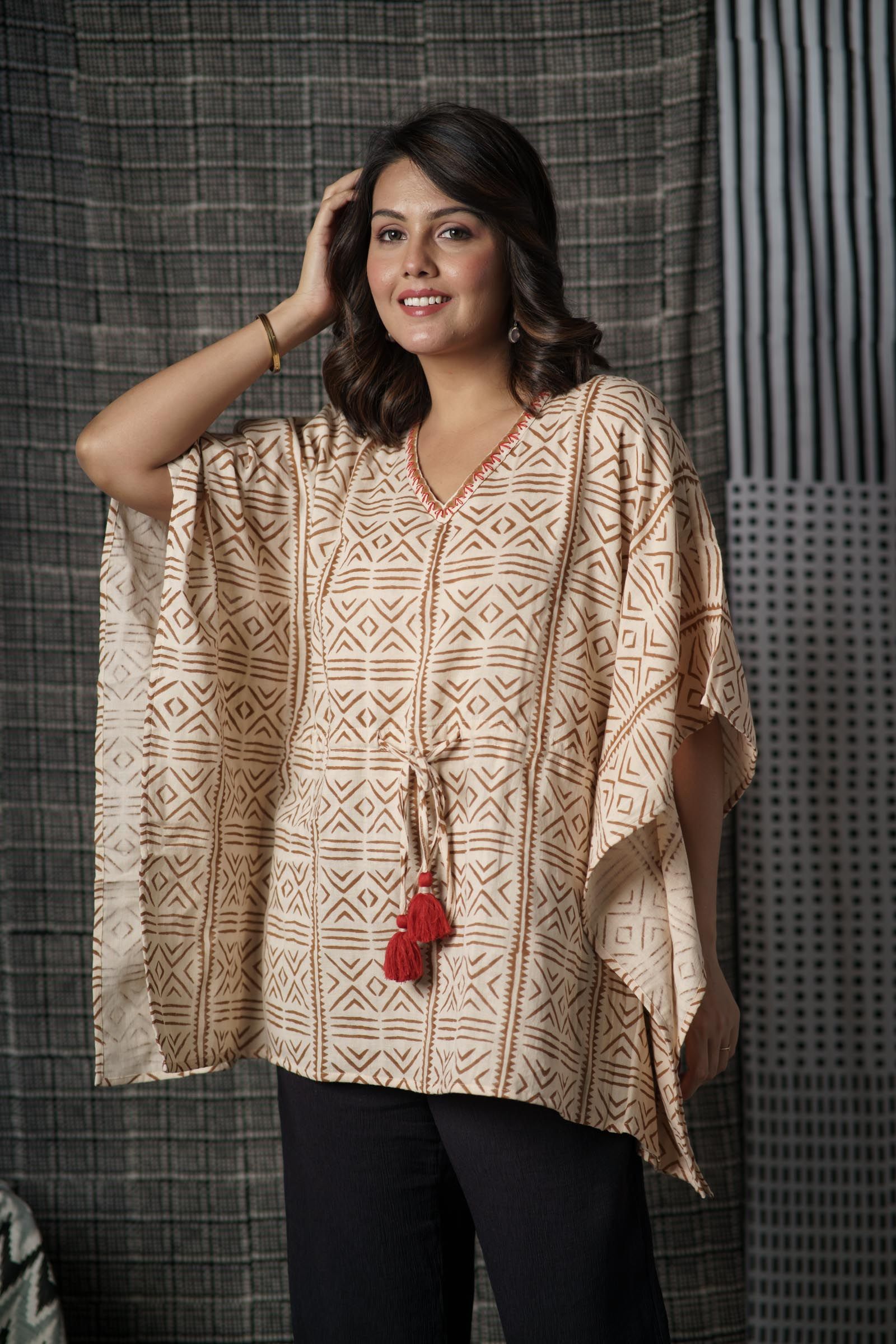 Block Printed Kaftan Top