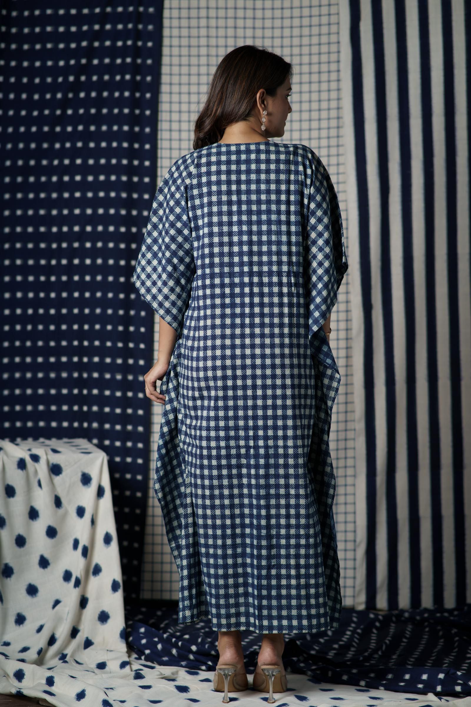 Indigo Checks Kaftan