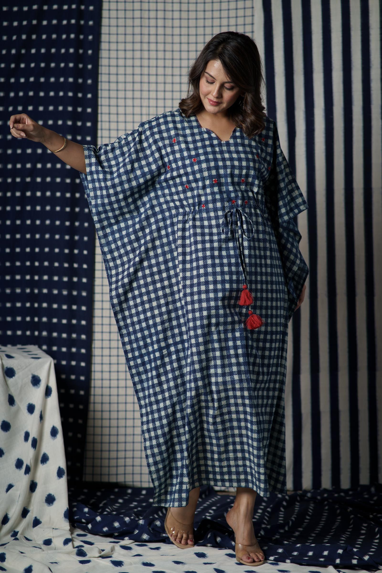 Indigo Checks Kaftan