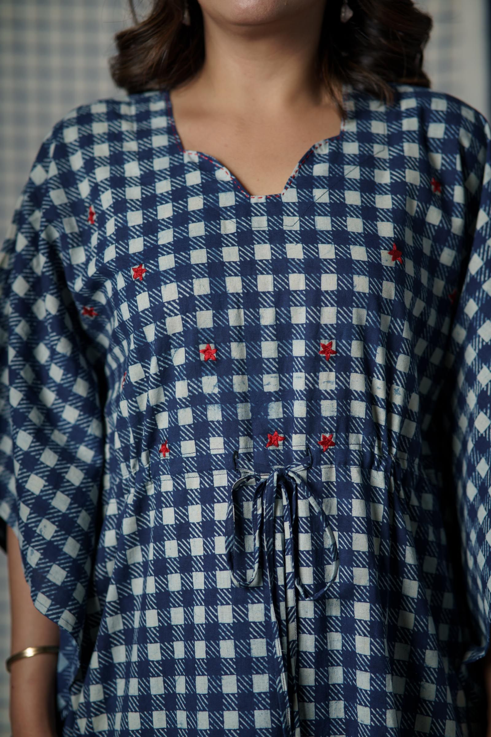 Indigo Checks Kaftan