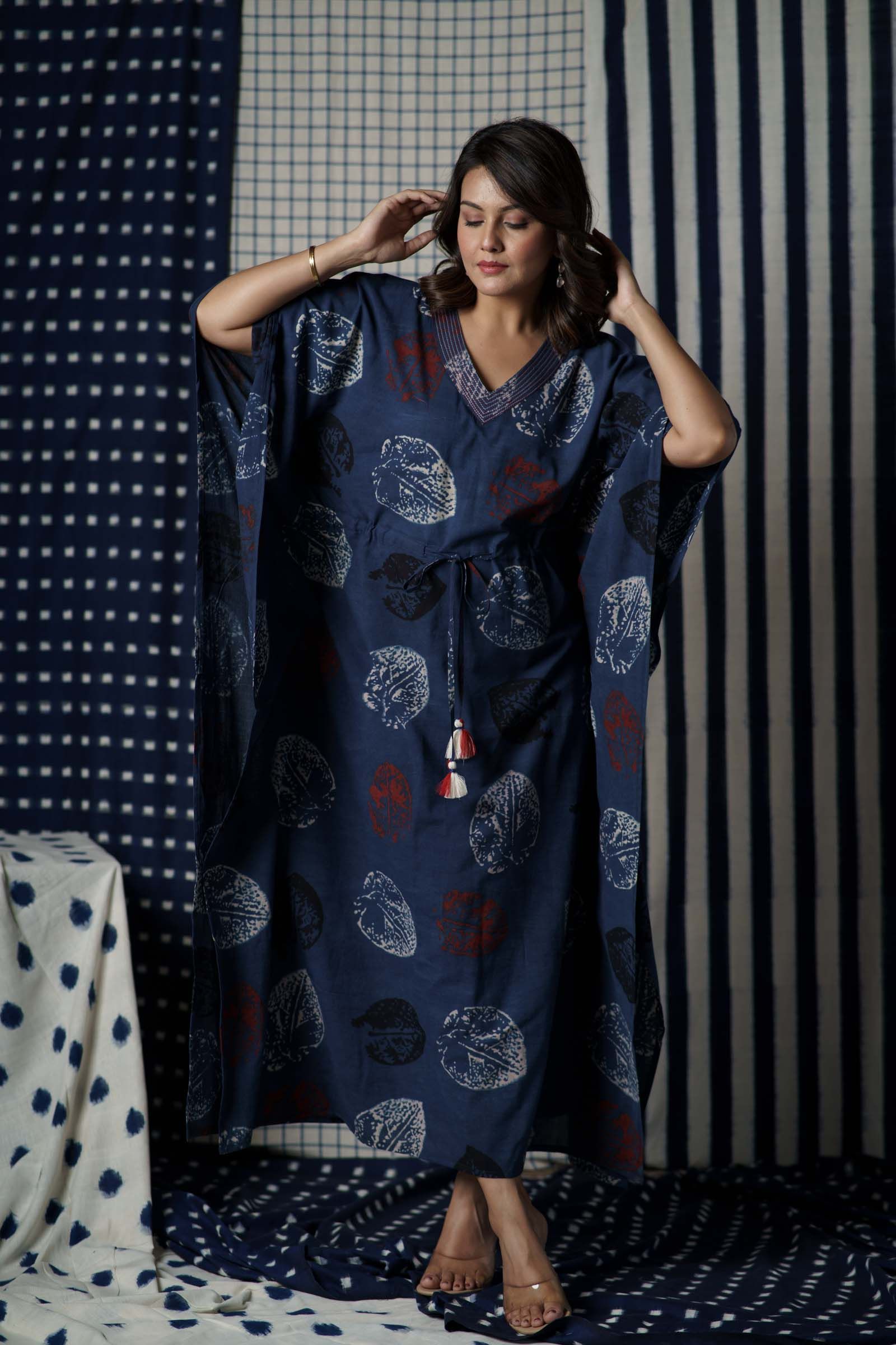 Indigo Ajrakh Kaftan