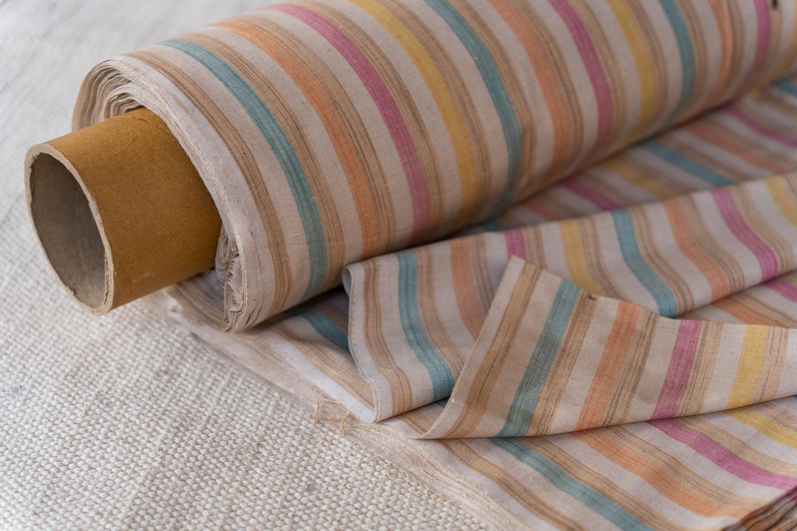 Multicolor Khari Cotton Blend Fabric(2.25 Mtr) 