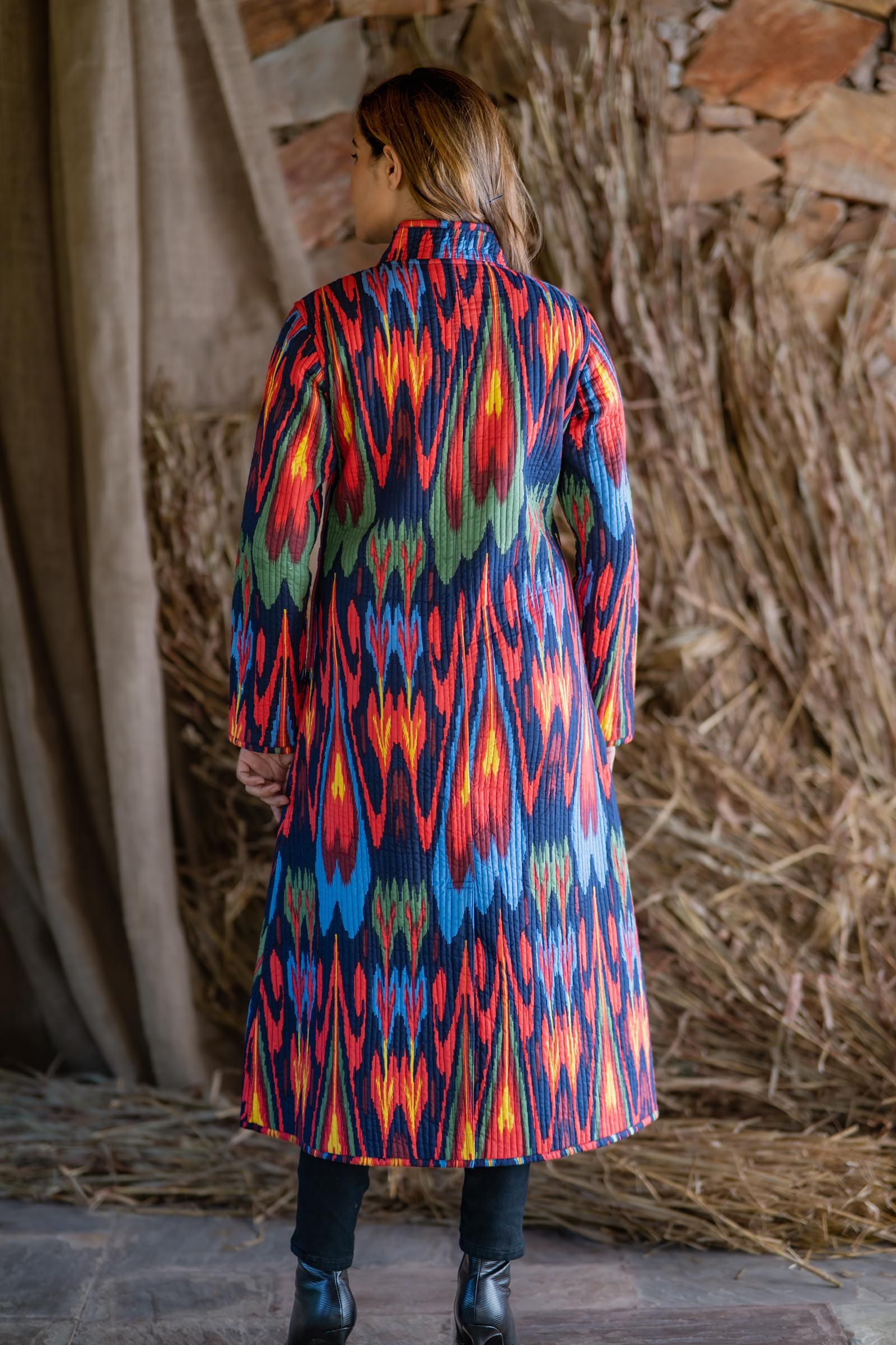 Multicolor Printed Long Jacket