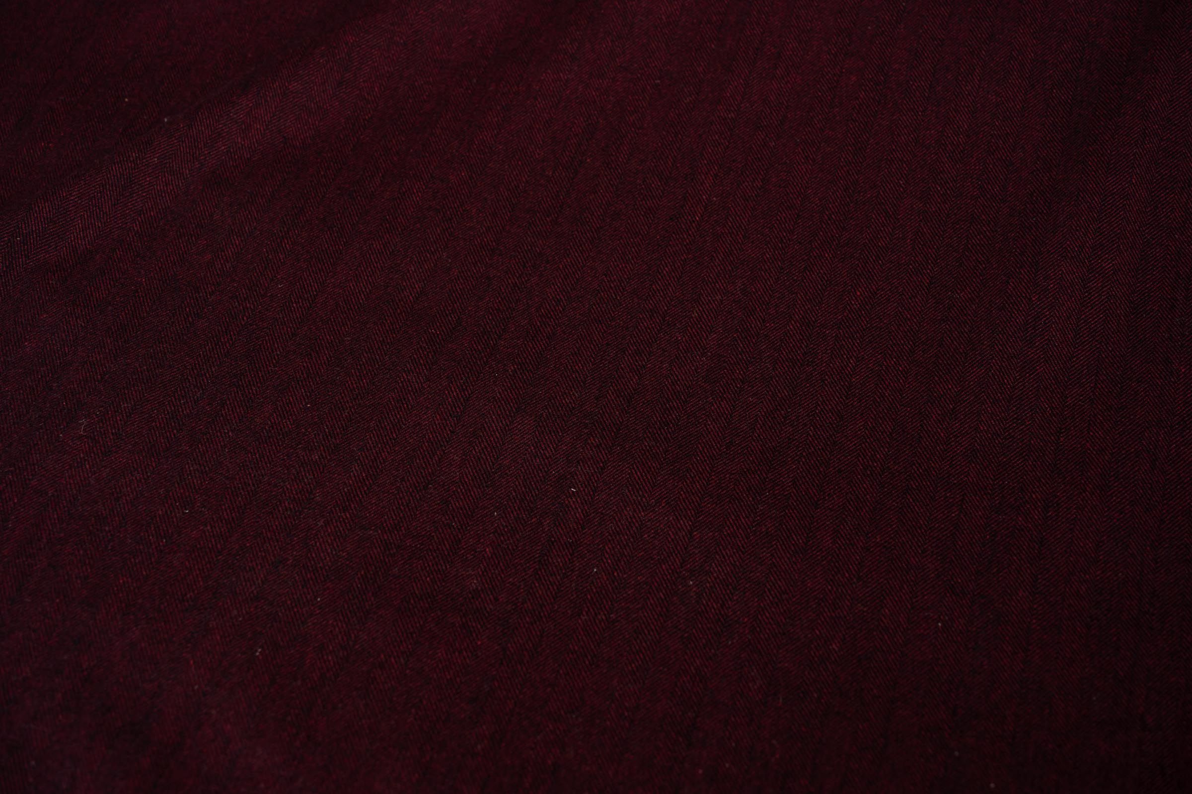 Wine Red Herring Bone Tweed Wool Fabric