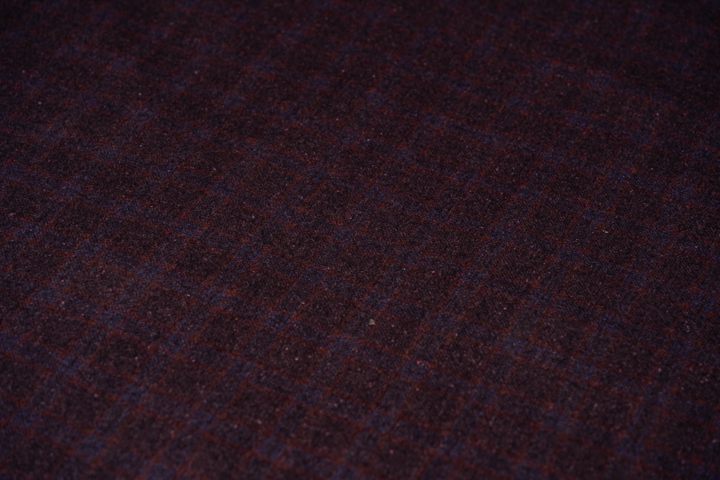 Dark Blue Checks Tweed Wool Fabric