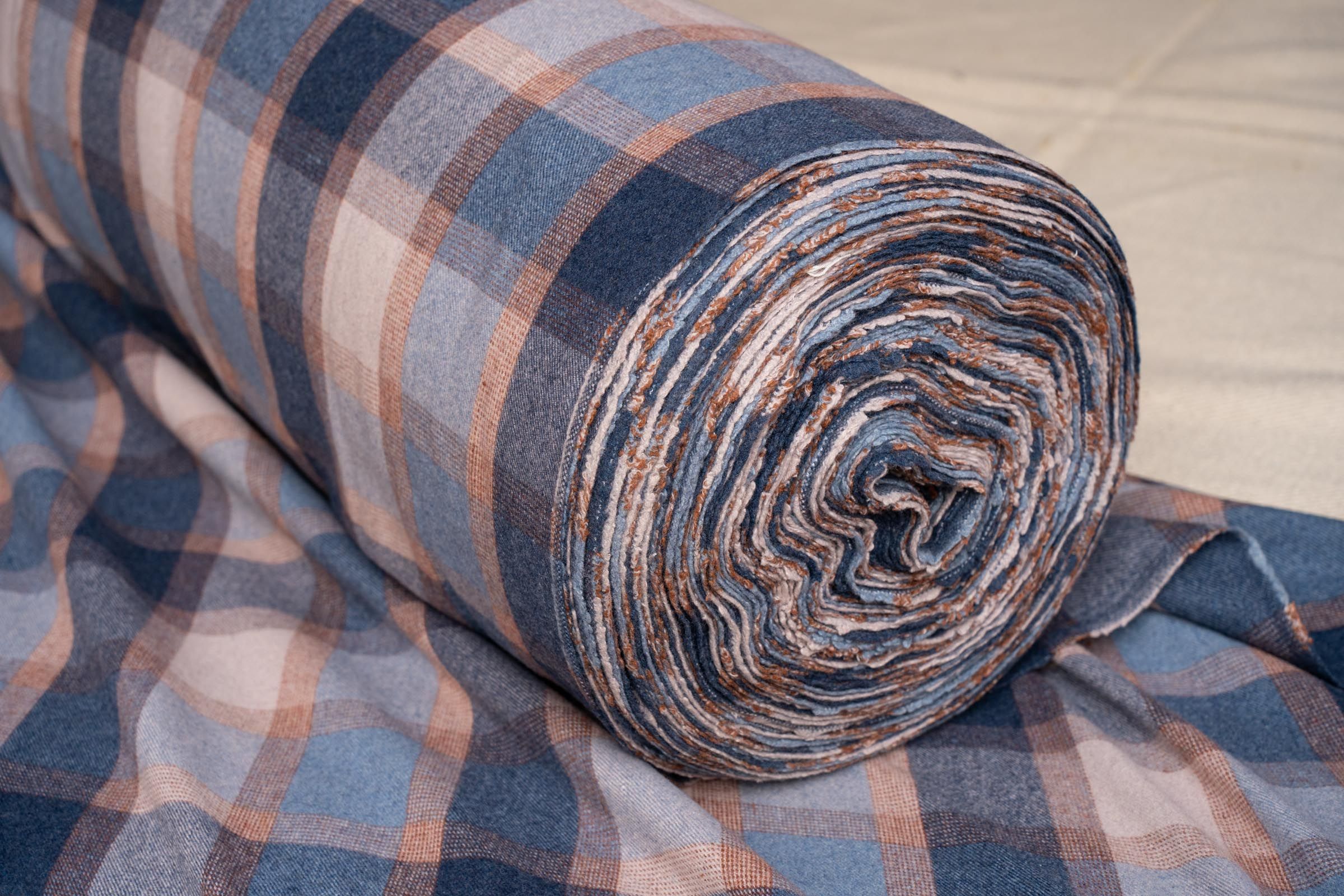 Multicolor Checks Tweed Wool Fabric