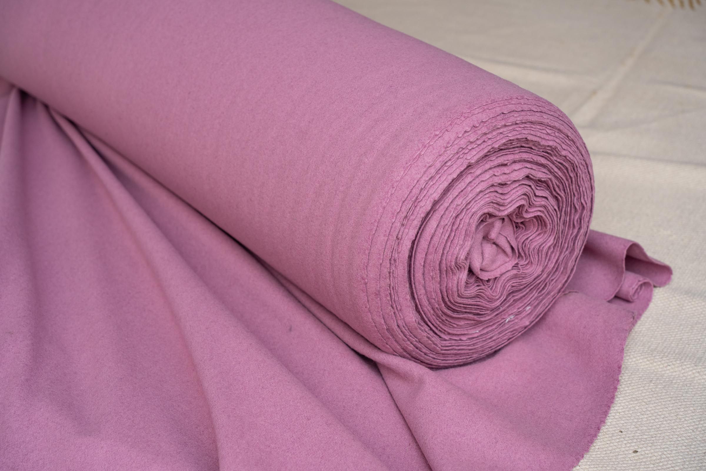 Neon Pink Solid Tweed Wool Fabric