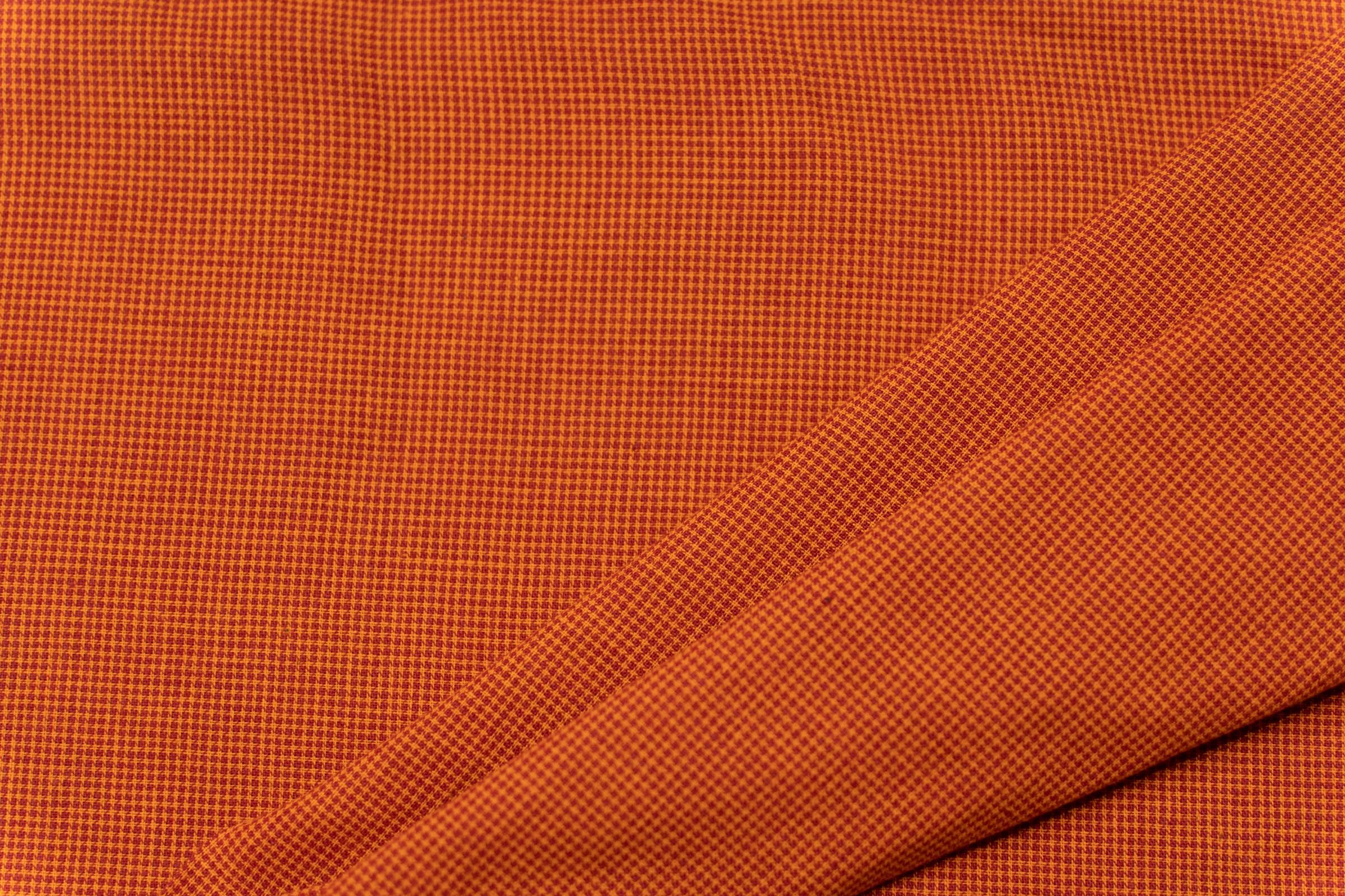 Orange Handloom Khari Cotton Fabric