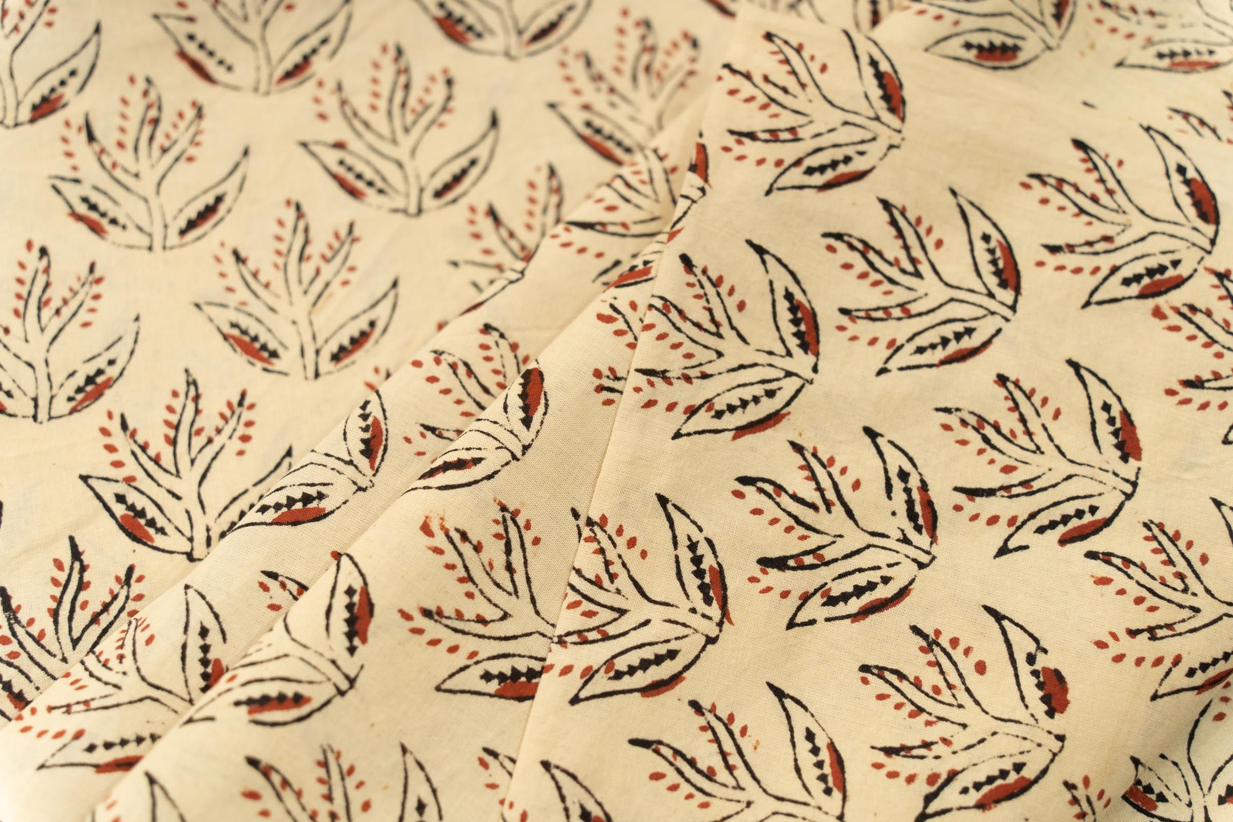 Bagru Floral Block Printed Cotton Fabric